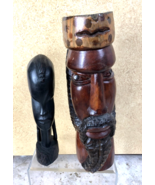 Vintage African Ebony Wood Head Genuine Besmo Hand Carved Brown Warrior ... - £21.29 GBP