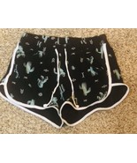 Justice Active Girls Black Cactus Pattern Shorts Size 14/16 - £4.40 GBP