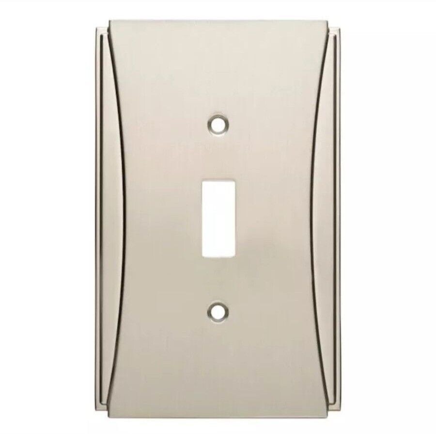 brainerd upton 1-Gang Standard Toggle wall plate, satin nickel - $3.56