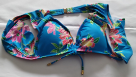 Tommy Bahama Azure Blue Sun Lilies Flutter Sleeve Top Size L/G - $13.64 CAD