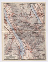 1911 Map Of Vicinity Of Königswinter Bad Honnef / North RHINE-WESTPHALIA Germany - £12.91 GBP