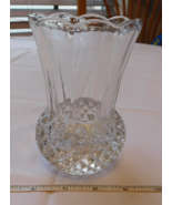 Action Industries Blarney Vase Clear Crystal Scalloped 4 5/8&quot; Wide 5 1/4... - £16.18 GBP