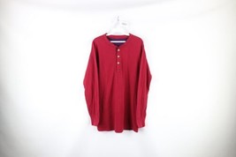 Vtg 90s Streetwear Mens Medium Wool Blend Double Layer Thermal Henley T-Shirt US - £31.11 GBP