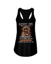 August Girl Tank Tops My Attitude Depends On Who You Are Ladie Tee Top - £15.44 GBP