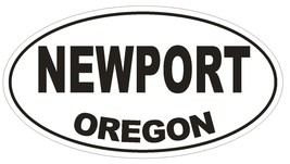 Newport Oregon Oval Bumper Sticker or Helmet Sticker D2760 Euro Oval - $1.39+