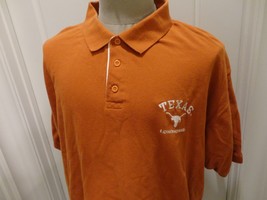 Vintage 90&#39;s Orange Embroidered Red Oak Texas Longhorns NCAA Polo Shirt Adult XL - £26.98 GBP