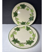 Vintage Set 2 Franciscan Green Ivy Earthenware Cake Plate 6.5&quot; Oven Safe... - $9.99