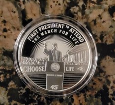2021 Donald Trump March For Life 1 Troy Oz .999 Fine Silver Round - £46.64 GBP