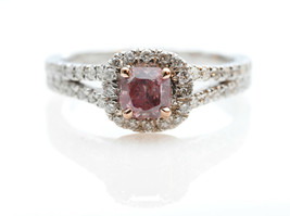 0.96ct Natural Fancy Intense Purple Pink Diamond Engagement Ring 14K White Gold - £11,361.66 GBP