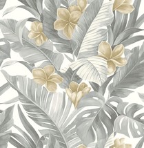 Peel And Stick Wallpaper In The Color Grey Called Neutral Paradise By - £52.26 GBP