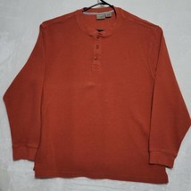 LL Bean Men&#39;s Sweater Size XL Orange Pullover Henley Long Sleeve - £26.97 GBP