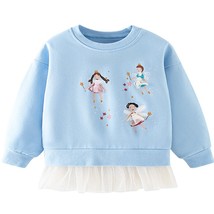 Little maven 2022 New Fashion Sweatshirt Blue Flower Fairy Pretty Tops Cotton Co - £63.45 GBP
