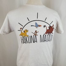 Disney Lion King Hakuna Matata T-Shirt Medium White Cotton Simba Pumbaa Zazu - £8.48 GBP