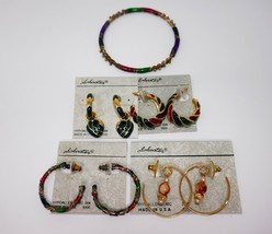 Alabaster Gold Tone Multicolor Hoop Earrings &amp; Bracelet - £25.57 GBP