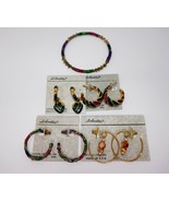 Alabaster Gold Tone Multicolor Hoop Earrings &amp; Bracelet - $43.56 CAD