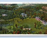 Davis and Elkins College Aerial View Elkins West Virginia WV Linen Postc... - $2.92