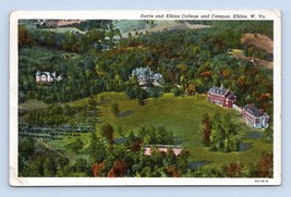 Davis and Elkins College Aerial View Elkins West Virginia WV Linen Postcard O2 - £2.28 GBP