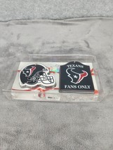 Set Of 2 Houston Texans Wooden Helmet &amp; Fan Only Ornaments - £8.14 GBP