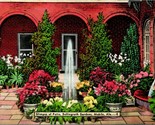 Bellingrath Gardens Patio Mobile Alabama AL Linen Postcard A5 - $2.92