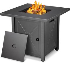 Rwflame Fire Pit Table 28&quot; Sq. Metal - 40000 Btu Propane Fire Pit Table With - £144.51 GBP