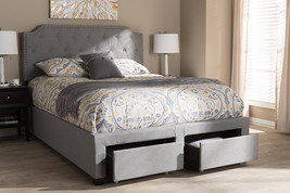 Rockford Gray Fabric Upholstered Queen Storage Bed - $11,160.78 MXN