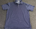 Peter Millar Navy Blue Polo Shirt Men&#39;s Size Medium White Polka Dot Pattern - $19.74