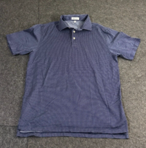 Peter Millar Navy Blue Polo Shirt Men&#39;s Size Medium White Polka Dot Pattern - £15.77 GBP