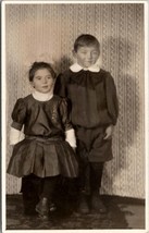 RPPC Darling Children Edwardian Era Clothing Cute Faces Big Bows Postcard X10 - £6.30 GBP