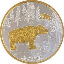 Alaska Mint Totemis Bear Medallion Silver Gold Medallion Proof 1 Oz. - $118.88