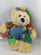 Joelson Bear Plush 11 Inch Gardener Denim Outfit 1998 Stuffed Animal Toy - $15.95