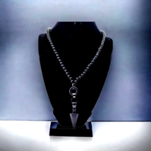 Long black arrowhead beaded necklace  - £28.27 GBP