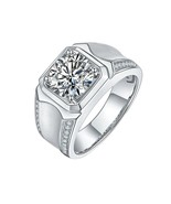 2Ct 3Ct D Color Moissanite Ring 925 Sterling Silver Modern Luxury Gifts ... - £71.62 GBP