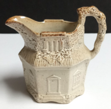 English Derbyshire Antique Salt Glaze Briddon Pottery Cottage Creamer Jug c1840 - £48.36 GBP