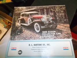 Original 1986 EXXON Collector Car Calendar from D.L. Bartone Oil Co. Incomplete - £3.96 GBP