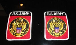 QUANTITY OF 2 U.S. MILITARY U.S. ARMY RED AND BLACK WITH GOLDEN EAGLE PA... - $15.65
