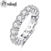 925 Silver 4mm Moissanite Diamond Eternity Ring Wedding Band Engagement Rings Fo - £89.59 GBP