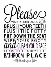 &quot;Please Wash Your Hands And Brush Your Teeth Flush The &quot; Quote Publicity Photo - £6.34 GBP