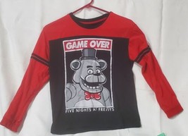Five Nights At Freddy&#39;s Long Sleeve Tshirt Black Red Youth Read Descript... - £8.60 GBP