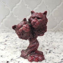 Vintage Carved Red Resin Lion Bobcat Tiger Big Cat Figurine Producer Price - £6.44 GBP
