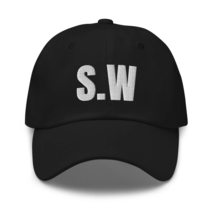 Initial Hat Letter SW Baseball Cap Embroidered Hat Black - £22.98 GBP