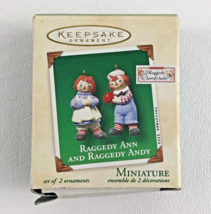 Hallmark Keepsake Christmas Miniature Set Ornament Raggedy Ann Andy Vintage 2002 - £20.04 GBP