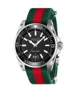 Gucci Dive Stainless Steel with Striped Nylon Band Men's Watch YA136206 - $589.99