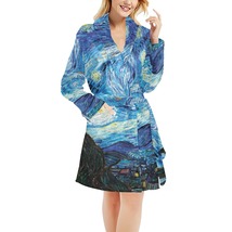 Women&#39;s Starry Night Van Gogh Fleece Robe - £42.66 GBP