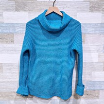 Pilcro Anthropologie Chunky Ribbed Turtleneck Sweater Blue Stretchy Womens XS - £26.72 GBP