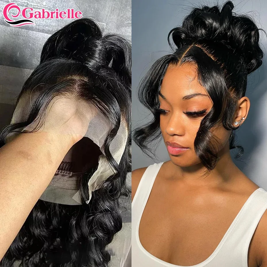 Body Wave 360 Lace Frontal Wig Ponytail Transparent 13x6 Lace Front Huma... - $86.40+