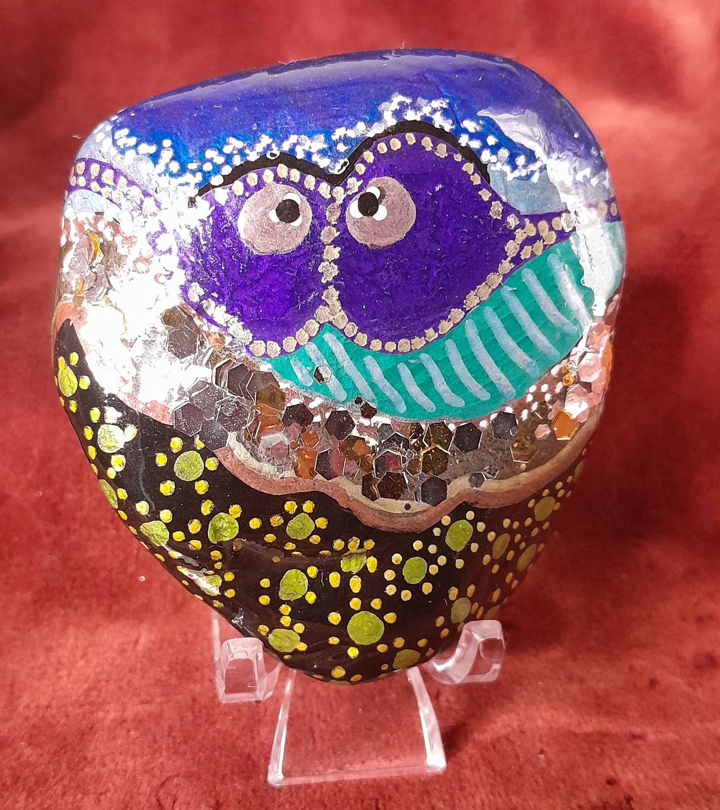Just Call Me INCOGNITO Painted Mixed Media Rock Decor Gifts Baskets Humo... - $6.95