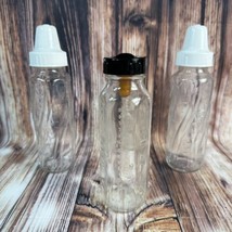 Lot of 3 Vintage Evenflo 8 oz Clear Glass Baby Bottles with Nipple Top C... - £15.16 GBP