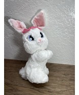 Aurora Plush Bunny Rabbit White Plush Flower Hat  11&quot; Easter Spring KG JD - $188.30 MXN