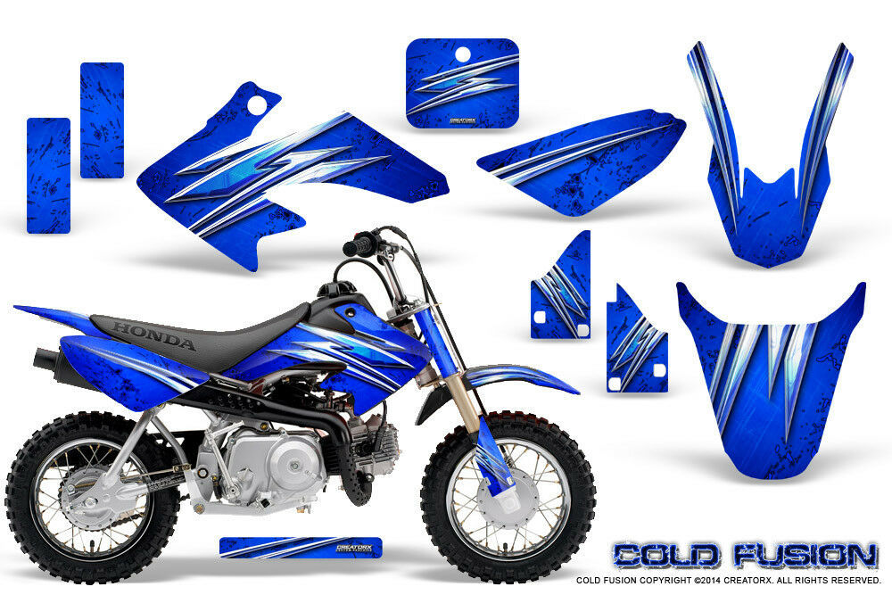 HONDA CRF 50 GRAPHICS KIT CREATORX DECALS STICKERS COLD FUSION BLUE - $108.90