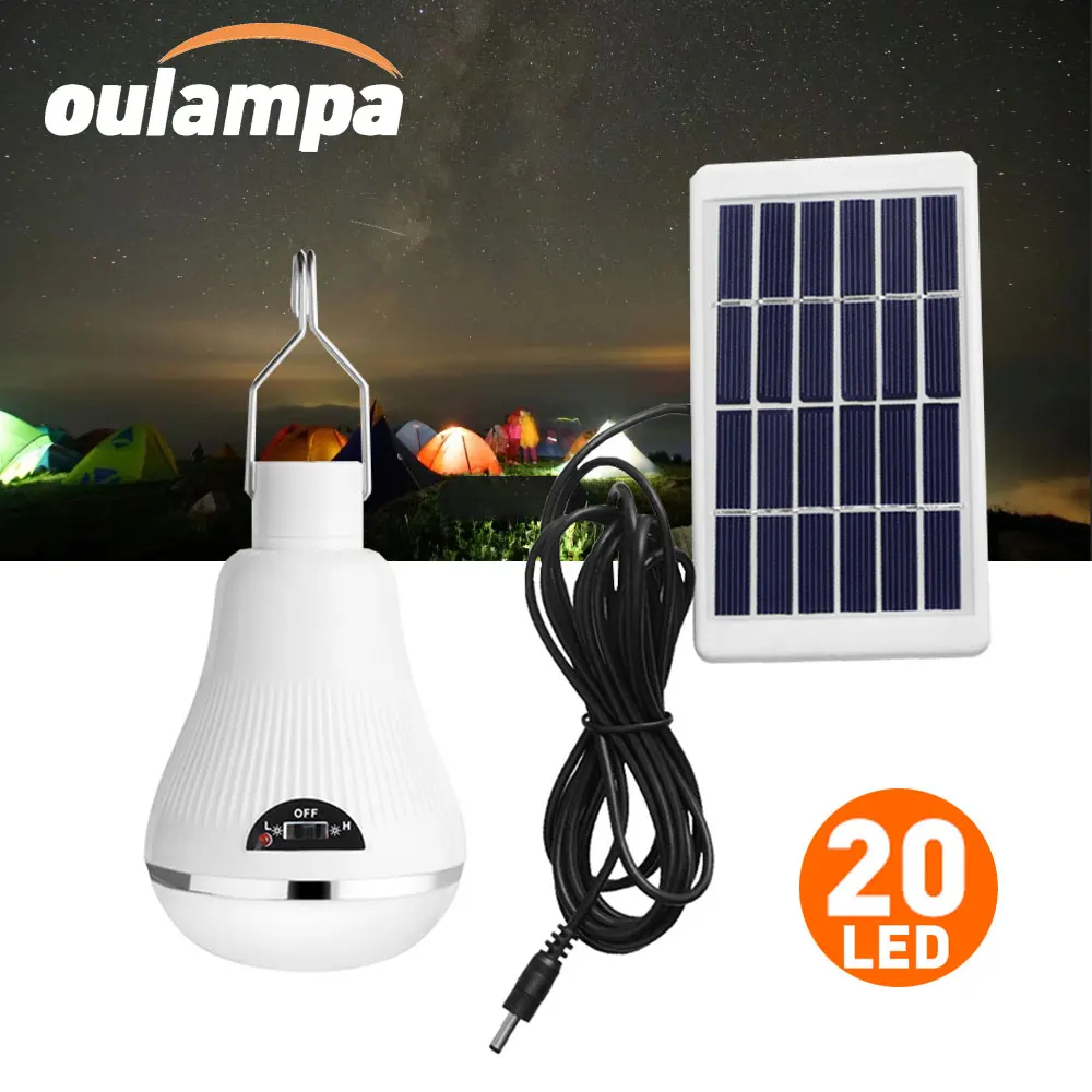 20LED Solar Camping Light Waterproof Protable Adjustable Brightness Lamp Recharg - £78.99 GBP